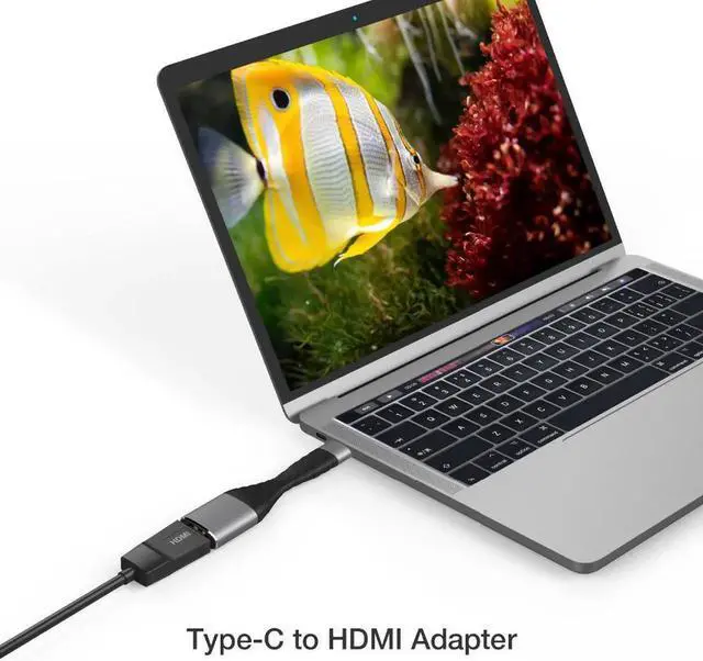 Alt view image 3 of 5 - USB C to HDMI Converter Portable type c Male to HDMI Female Adapter 4K 30HZ Resolution for Macbook Huawei P20 Samsung S8