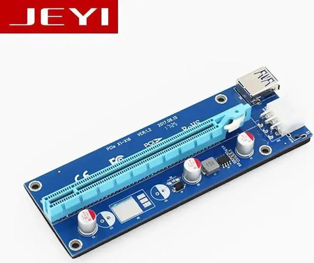 Alt view image 6 of 6 - 1 x16 Riser PCI-E pcie PCI-Express PCIExpress 1x To 16x Extension Flex Cable Extender Converter Card Adapter 5A high Power