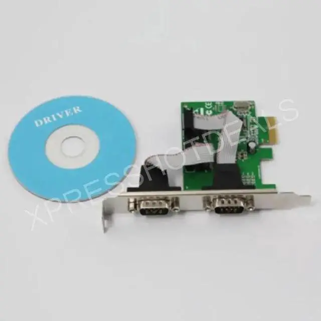 Alt view image 2 of 4 - PCI-E Express to Dual Serial DB9 RS232 RS-232 2 Ports Controller Adapter Card