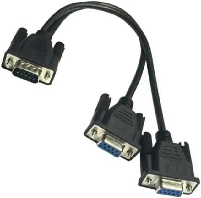 Alt view image 2 of 6 - Data Cable Male to Female for Cash Register POS Display Serial Cable Splitter Directly Connected COM 2 in 1 DB9 9Pin 1 to2 Rs232