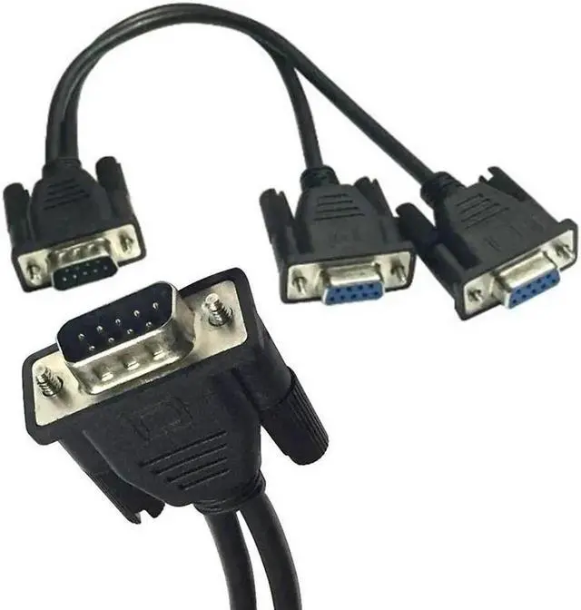Alt view image 4 of 6 - Data Cable Male to Female for Cash Register POS Display Serial Cable Splitter Directly Connected COM 2 in 1 DB9 9Pin 1 to2 Rs232