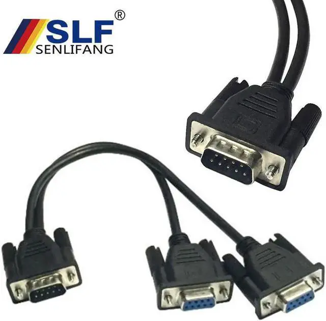 Main image of Data Cable Male to Female for Cash Register POS Display Serial Cable Splitter Directly Connected COM 2 in 1 DB9 9Pin 1 to2 Rs232