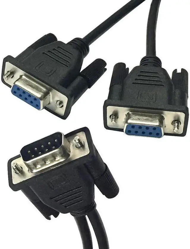 Alt view image 3 of 6 - Data Cable Male to Female for Cash Register POS Display Serial Cable Splitter Directly Connected COM 2 in 1 DB9 9Pin 1 to2 Rs232