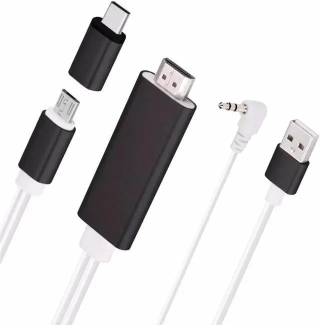 Main image of 2 In 1 Type C and Micro USB To HDTV TV HDMI Adapter Charger Digital AV Cable with Audio USB Cable For Samsung Android iPhone