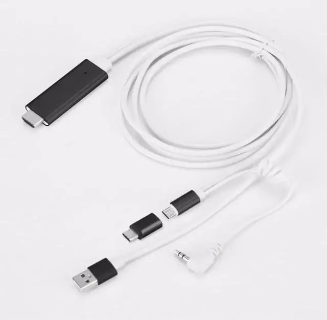 Alt view image 2 of 6 - 2 In 1 Type C and Micro USB To HDTV TV HDMI Adapter Charger Digital AV Cable with Audio USB Cable For Samsung Android iPhone