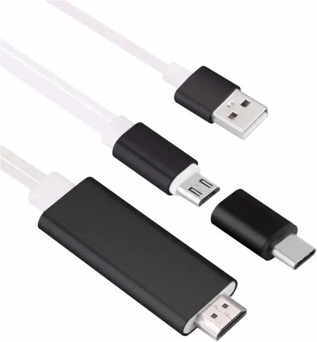 Alt view image 5 of 6 - 2 In 1 Type C and Micro USB To HDTV TV HDMI Adapter Charger Digital AV Cable with Audio USB Cable For Samsung Android iPhone