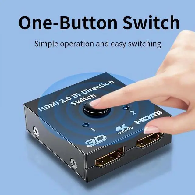 Alt view image 4 of 6 - Unnlink 4K 60Hz HDMI Switch 2 Ports 2 In 1 Out Video Splitter for Laptop PC Xbox PS3/4/5 TV Box to Monitor TV Projector Adapter