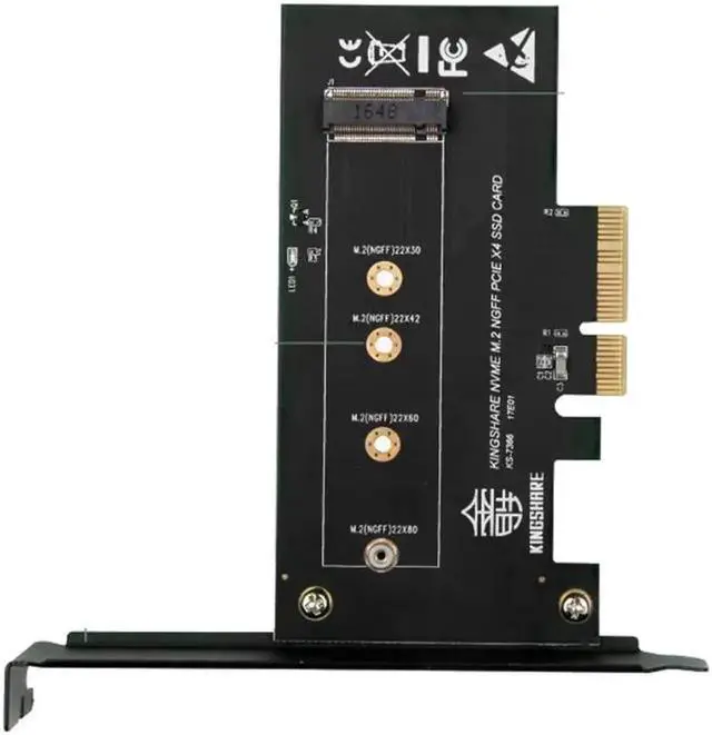 Alt view image 3 of 5 - PCIe PCI-e PCI express x4 to NGFF M.2 M key for NVMe SSD Adapter Card