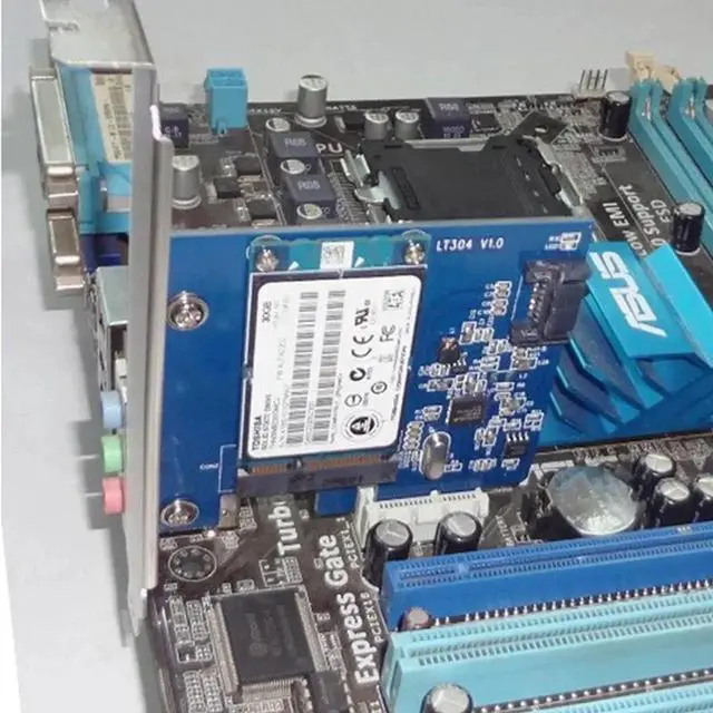 Alt view image 3 of 5 - Expansion Card PCI-E SATA 3.0 + MSATA High-Speed Transmission Desktop Dedicated