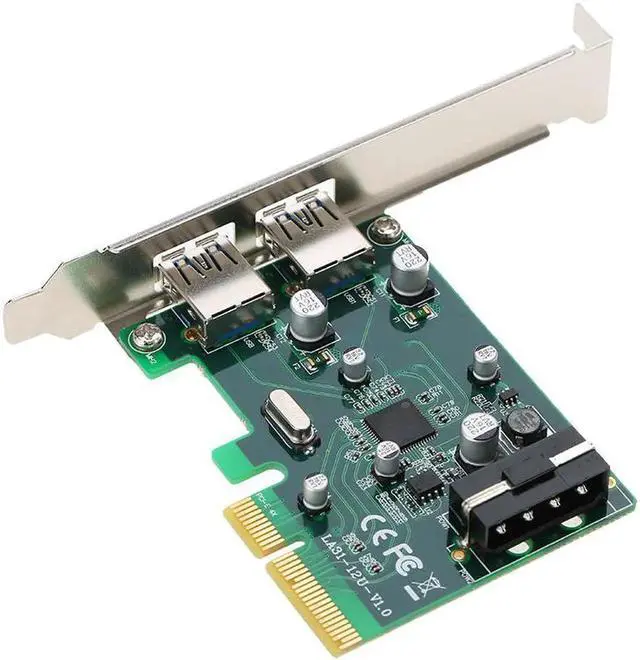 Main image of PCI-E to 2-Port USB3.1 Type A PCI Express Expansion Card USB 3.1 Hub Controller Adapter Superspeed 10 Gbps Big 4Pin Power