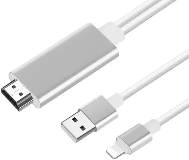 Alt view image 2 of 6 - HDMI Cable For Lightning to HDMI Cable HDTV TV AV Adapter USB Cable 1080P For iPad Air /iPad mini 2 3 4 iPhone X 8 7 6S Plus iOS