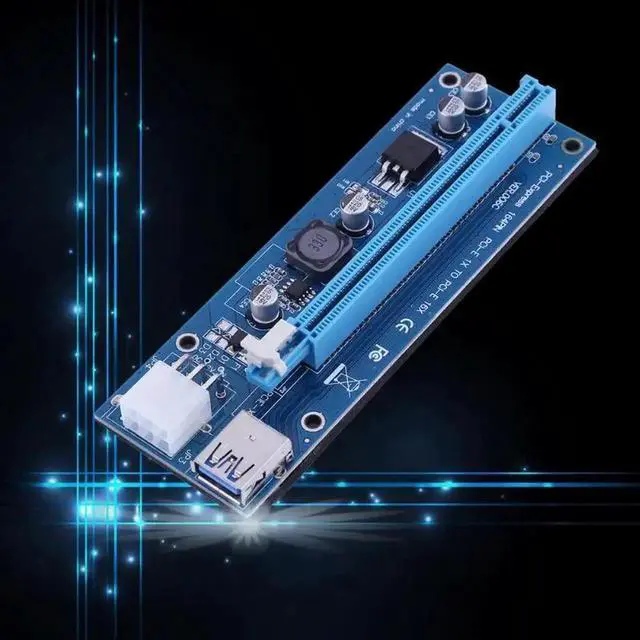 Alt view image 2 of 6 - 6pin PCI-E PCIe Riser PCI-Express USB 3.0 1x to 16x Extender Riser Card for BTC Bitcoin Litecoin Mining (No Cables No Mini PCIe)