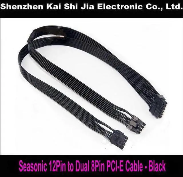 Main image of Aomoproing 24" Black 12Pin PSU to Dual 8 (6+2) -Pin PCI-E Graphics Card Modular Power Supply Cable for Seasonic X & P Series