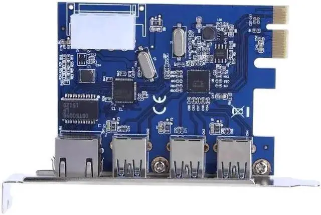 Alt view image 3 of 6 - PCI-E PCI Express to External 3 Port USB 3.0 and Gigabit Network Ethernet Card Adapter Converter Add On Cards for PC Desktop
