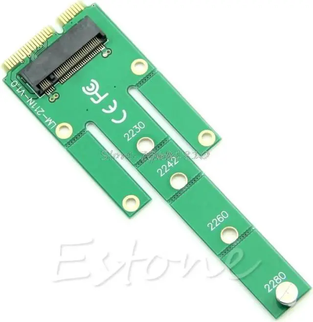 Alt view image 4 of 5 - Mini mSATA PCI-E SATA 3.0 SSD to NGFF M.2 B + Male Adapter Converter Card M Key