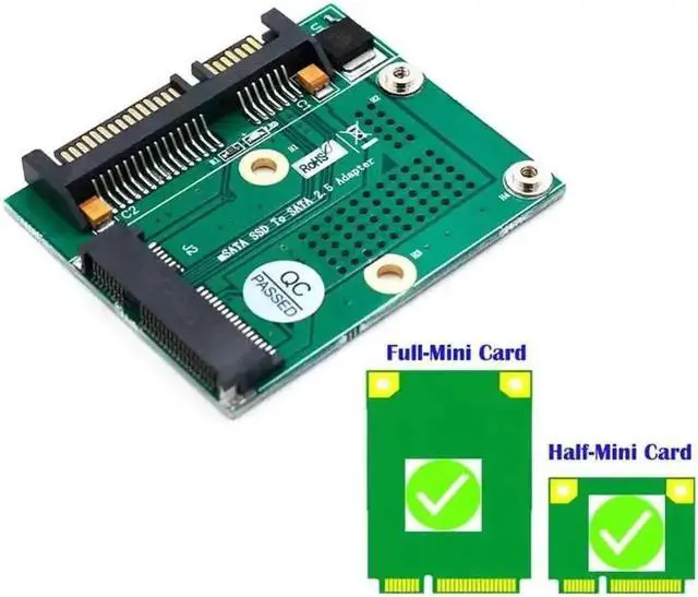 Alt view image 6 of 6 - Mini PCI-E Msata SSD to 2.5 Inch SATA Adapter Converter Card Module Board with Metal Extension Bracket