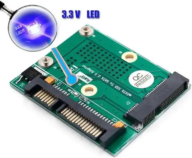 Alt view image 3 of 6 - Mini PCI-E Msata SSD to 2.5 Inch SATA Adapter Converter Card Module Board with Metal Extension Bracket
