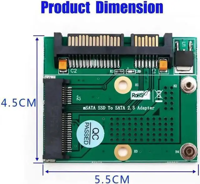Alt view image 4 of 6 - Mini PCI-E Msata SSD to 2.5 Inch SATA Adapter Converter Card Module Board with Metal Extension Bracket