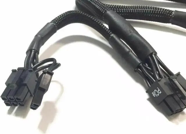 Alt view image 3 of 6 - Aomoproing 18AWG PCI-E Dual 8 pin Modular Cable for C*orsair RM550X RM650X RM750X RM850X RM1000X 8 Pin PCI Express Black 60cm