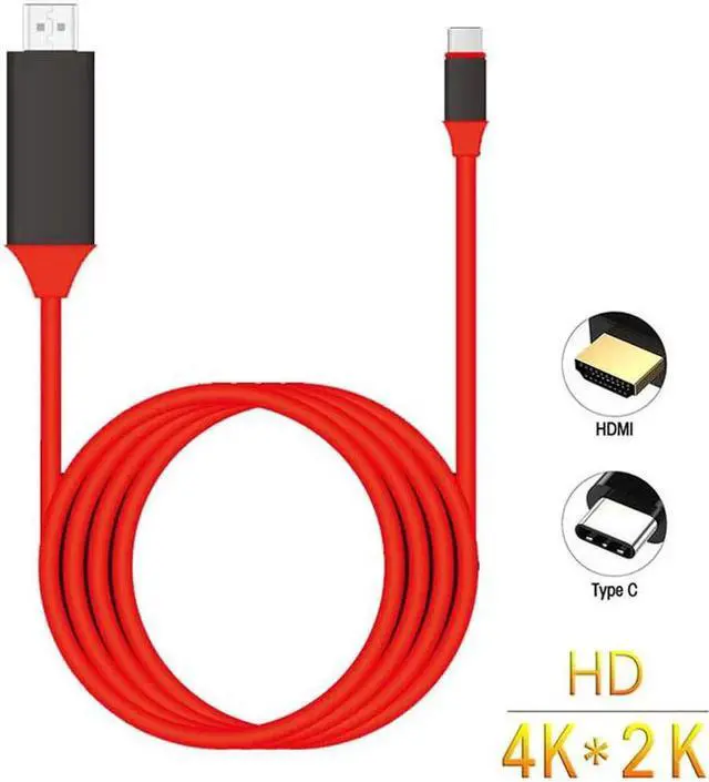 Alt view image 4 of 4 - 4K*2K USB C HDMI Cable Type C to HDMI Thunderbolt 3 for MacBook Samsung S8/Note 9 Huawei P20 Pro USB-C HDMI Adapter