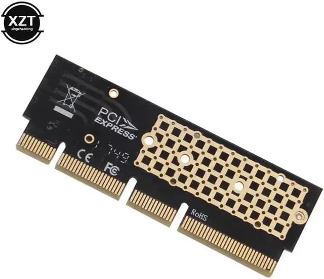 Alt view image 5 of 6 - M.2 NVMe Adapter SSD to PCIe Card M2 Key M Driver with Silicone Cooling Pad Hard Drive Adapter Support PCIe x4x8x16 Slot