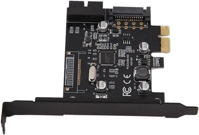 Alt view image 4 of 6 - PCI-E Express USB 3.0 PCI-E 19pin Connector and 15-pin SATA Power Expansion Card USB 3.0 Controller Adapter Add On Cards