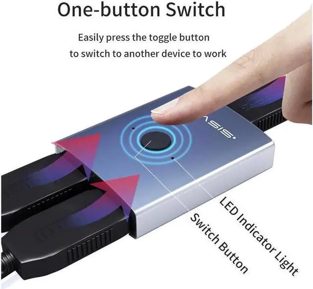 Alt view image 2 of 7 - HDMI Switch Bi-Direction HDMI Splitter 2.0 HDMI 4K@30Hz Switcher 1x2/2x1 Adapter 2 in 1 out Converter for PS4/3 TV Box