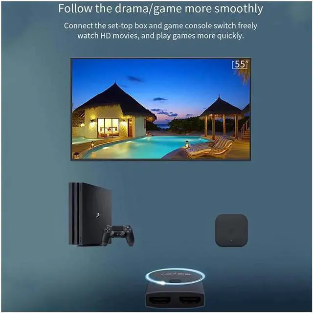 Alt view image 6 of 7 - HDMI Switch Bi-Direction HDMI Splitter 2.0 HDMI 4K@30Hz Switcher 1x2/2x1 Adapter 2 in 1 out Converter for PS4/3 TV Box