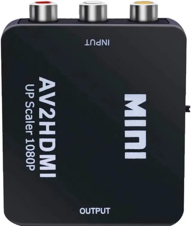 Alt view image 3 of 7 - RCA to HDMI Converter, 1080P RCA Composite CVBS AV to HDMI Video Audio Converter Adapter Compatible with N64 Wii PS2 Xbox VHS VCR Camera DVD, Support PAL/NTSC with USB Power Cable