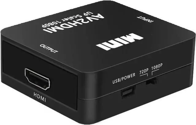 Alt view image 2 of 7 - RCA to HDMI Converter, 1080P RCA Composite CVBS AV to HDMI Video Audio Converter Adapter Compatible with N64 Wii PS2 Xbox VHS VCR Camera DVD, Support PAL/NTSC with USB Power Cable