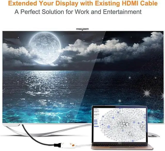 Alt view image 6 of 6 - Cabletime Thunderbolt Mini DisplayPort dp to HDMI 4K Adapter HDMI Display Port Cable for 1080P TV Lenovo Computer MacBook N043