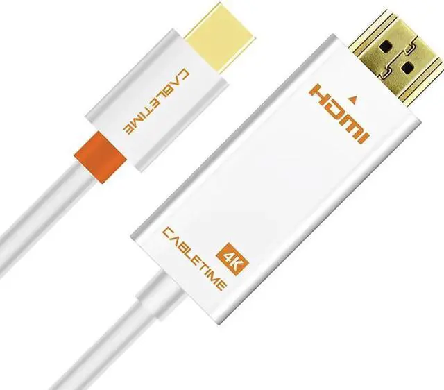 Alt view image 3 of 6 - Cabletime Thunderbolt Mini DisplayPort dp to HDMI 4K Adapter HDMI Display Port Cable for 1080P TV Lenovo Computer MacBook N043