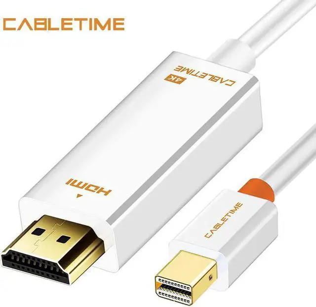 Main image of Cabletime Thunderbolt Mini DisplayPort dp to HDMI 4K Adapter HDMI Display Port Cable for 1080P TV Lenovo Computer MacBook N043