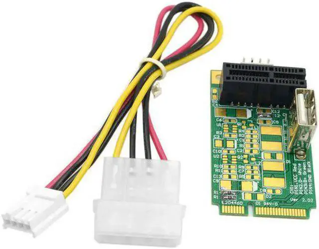 Main image of Mini PCI Express To PCI-E 1x Board USB 2.0 Adapter PCIe Interface Card with 4Pin Power for Graphics Card Sound card