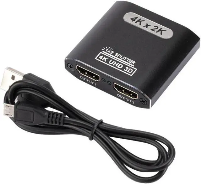 Alt view image 3 of 5 - 1x2 HDMI-Compatible Splitter 1 In 2 Out HDMI Splitter Supports Full HD 4K @ 30HZ & 3D for Xbox PS3 PS4 Blu-Ray Player and More