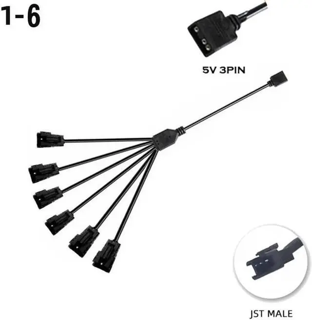 Main image of M/B RGB AURA SYNC JST SM Adapter Cable, Transfer To 5V 3Pin ARGB, JST-3P SM3P EL Wire Cord,Male/Female