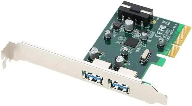 Alt view image 4 of 6 - PCI-E to 2-Port USB3.1 Type A PCI Express Expansion Card USB 3.1 Hub Controller Adapter Superspeed 10 Gbps 4Pin Asmedia Chipset