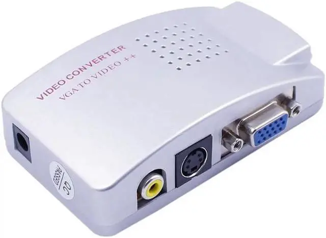 Alt view image 6 of 6 - PC Laptop VGA to TV RCA Composite Monitor S-video Signal Adapter Converter Switch Box with USB Power Cable