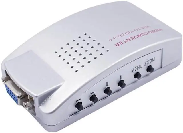 Alt view image 2 of 6 - PC Laptop VGA to TV RCA Composite Monitor S-video Signal Adapter Converter Switch Box with USB Power Cable