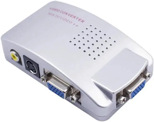 Alt view image 4 of 6 - PC Laptop VGA to TV RCA Composite Monitor S-video Signal Adapter Converter Switch Box with USB Power Cable