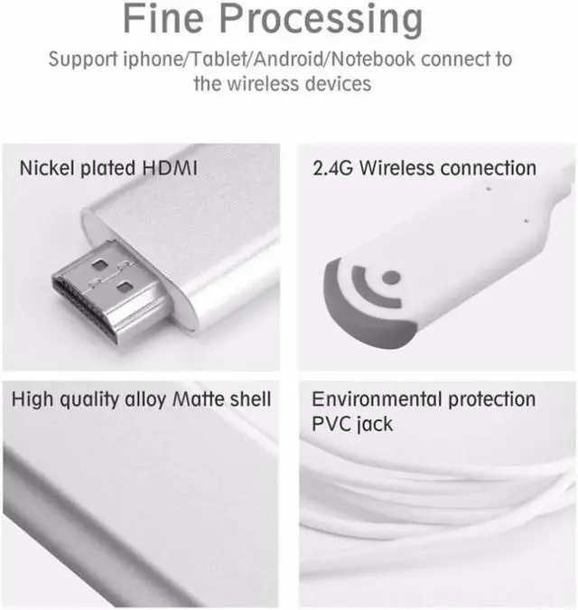 Alt view image 5 of 6 - Wireless Display Cable Adapter WiFi HDMI Dongle Mirascreen HDTV Adapter for iOS Android Smartphones TV HD Video Cable Drop Ship
