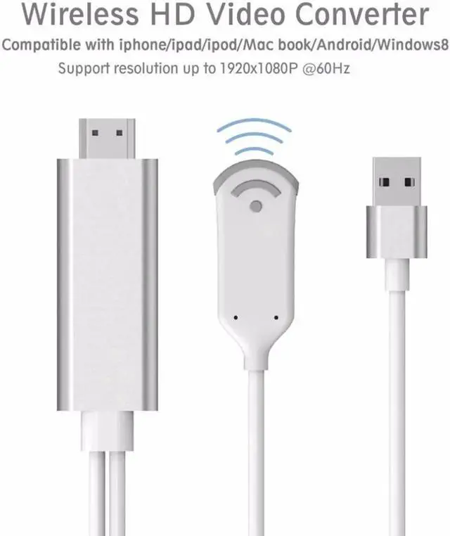 Alt view image 3 of 6 - Wireless Display Cable Adapter WiFi HDMI Dongle Mirascreen HDTV Adapter for iOS Android Smartphones TV HD Video Cable Drop Ship