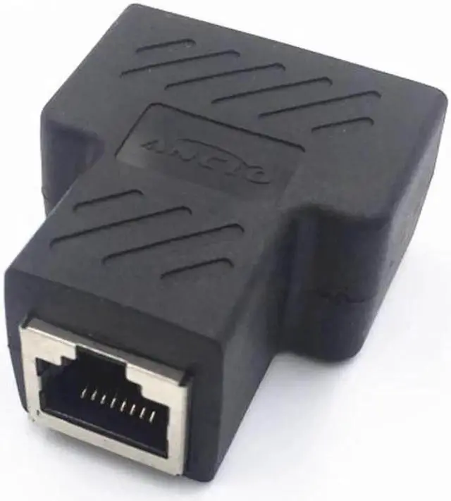 Main image of One Split two Way Network Ethernet Head Lan Cable Joiner Coupler RJ45 CAT 5 5E 6 6a Extender Plug Network Connector Splitter