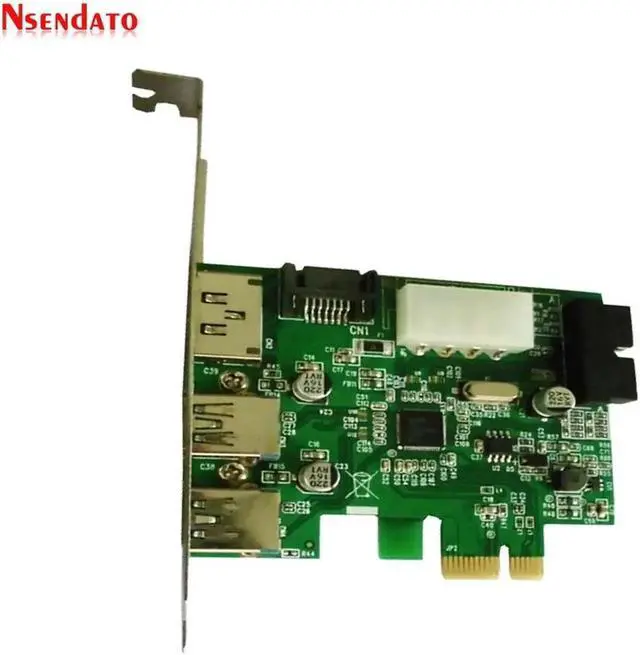Alt view image 2 of 6 - PCI Express 2 ports USB3.0 eSATA eSATAp II & USB 3.0 to PCI-E PCI Express Card w/Motherboard 20 pin Connector eSATA with D720201