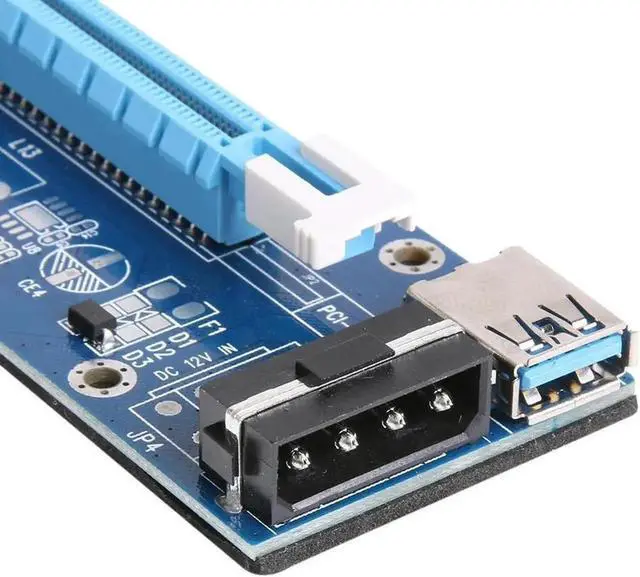 Alt view image 3 of 6 - Mini PCI-E to PCI Express Extender Riser Card PCIE 1x to 16x Slot USB3.0 Data Cable SATA to 6Pin Power Supply for Bitcoin