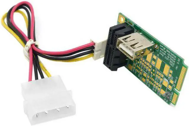Alt view image 2 of 6 - Mini PCI Express To PCI-E 1x Board USB 2.0 Adapter PCIe Interface Card with 4Pin Power for Graphics Card Sound card