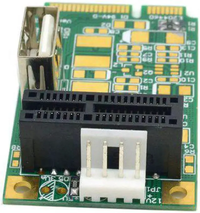 Alt view image 3 of 6 - Mini PCI Express To PCI-E 1x Board USB 2.0 Adapter PCIe Interface Card with 4Pin Power for Graphics Card Sound card