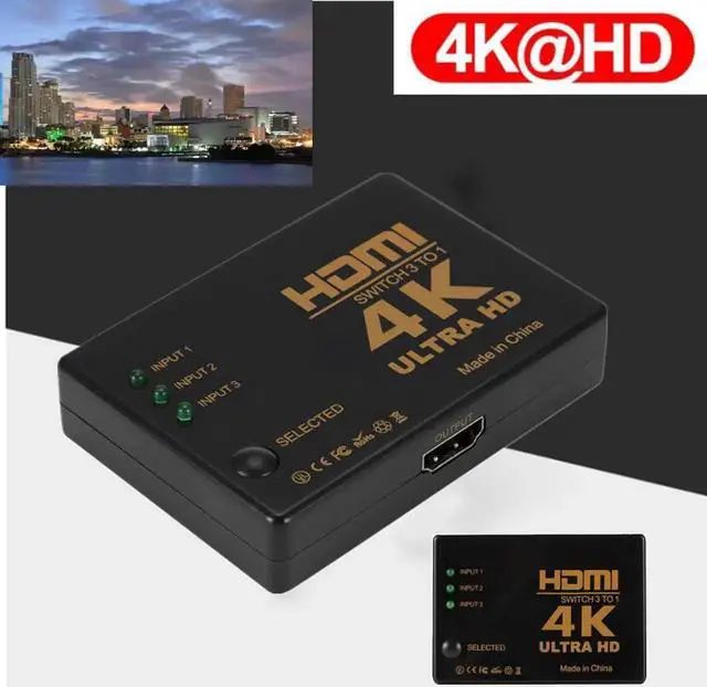 Alt view image 5 of 6 - HDMI Switch 4K Switcher 3 in 1 out HD 1080P Video Cable Splitter 1x3 Hub Adapter Converter for PS4/3 TV Box HDTV PC