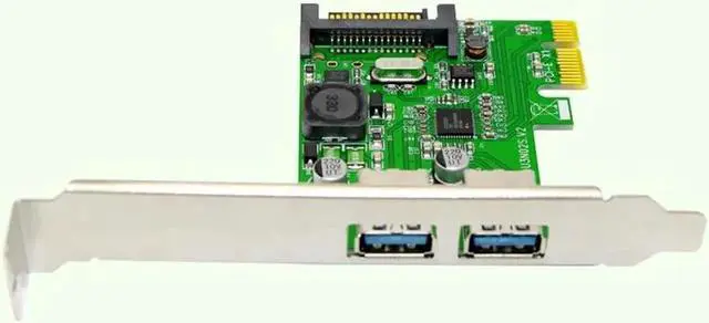 Alt view image 3 of 6 - PCI E Express x1 to 2 Port USB 3.0 Controller Card Adapter Hub 5Gb/s Super Speed