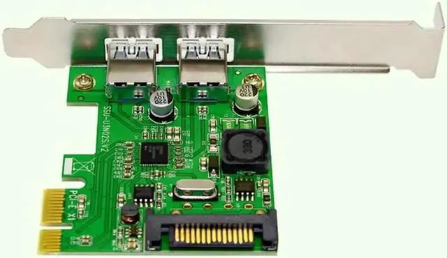 Alt view image 6 of 6 - PCI E Express x1 to 2 Port USB 3.0 Controller Card Adapter Hub 5Gb/s Super Speed